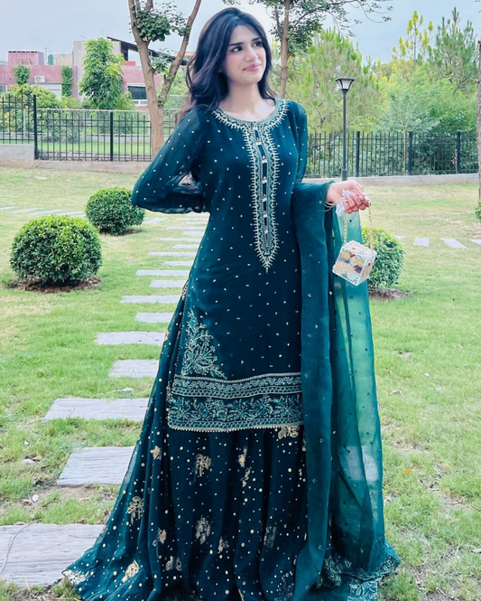 Royal Blue Satin Flare Gown