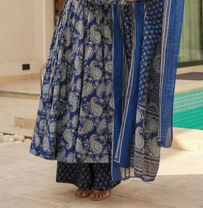 Aqua Blue Sequin Work Georgette Anarkali Gown